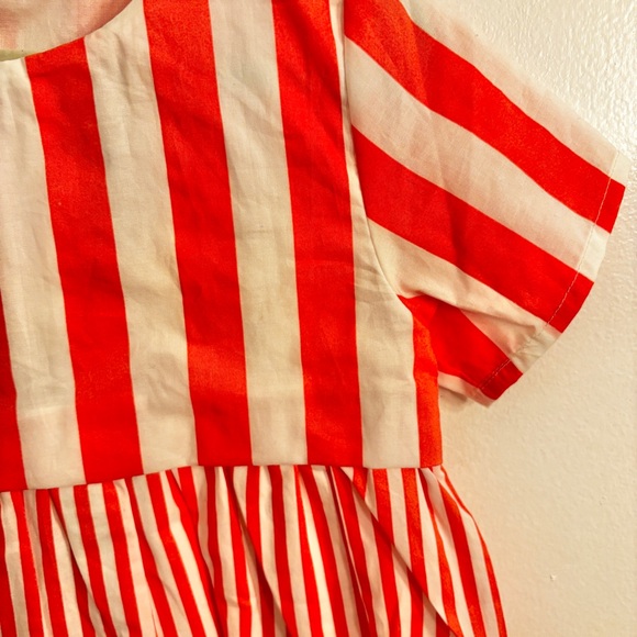 Coco Au Lait Striped Cotton Dress in Coral NWT 3T - Picture 4 of 5